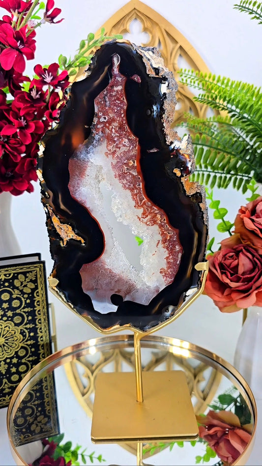 Agate Slice on stand 06