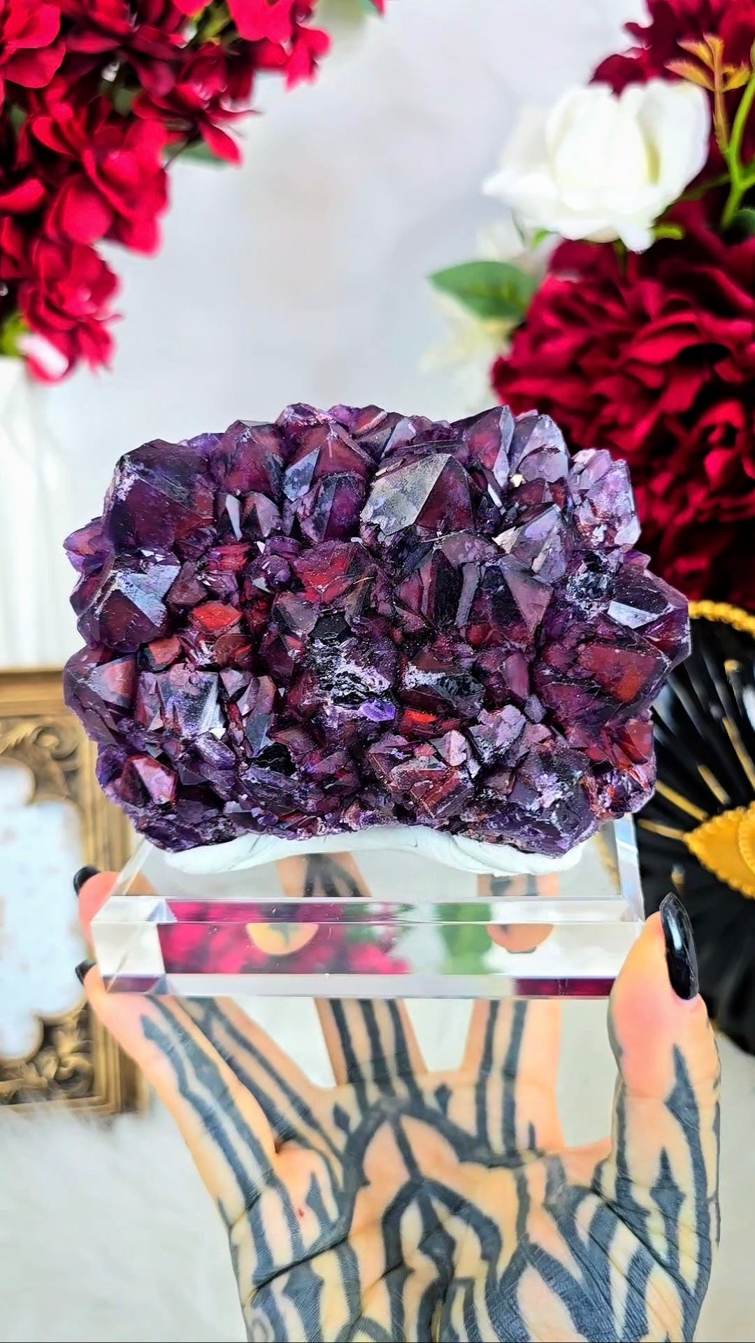 Hematite Alien Amethyst on Base A10
