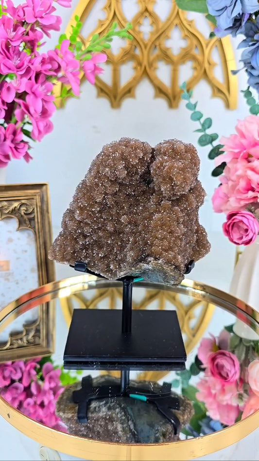 Rainbow Amethyst on Calcite on Stand 268