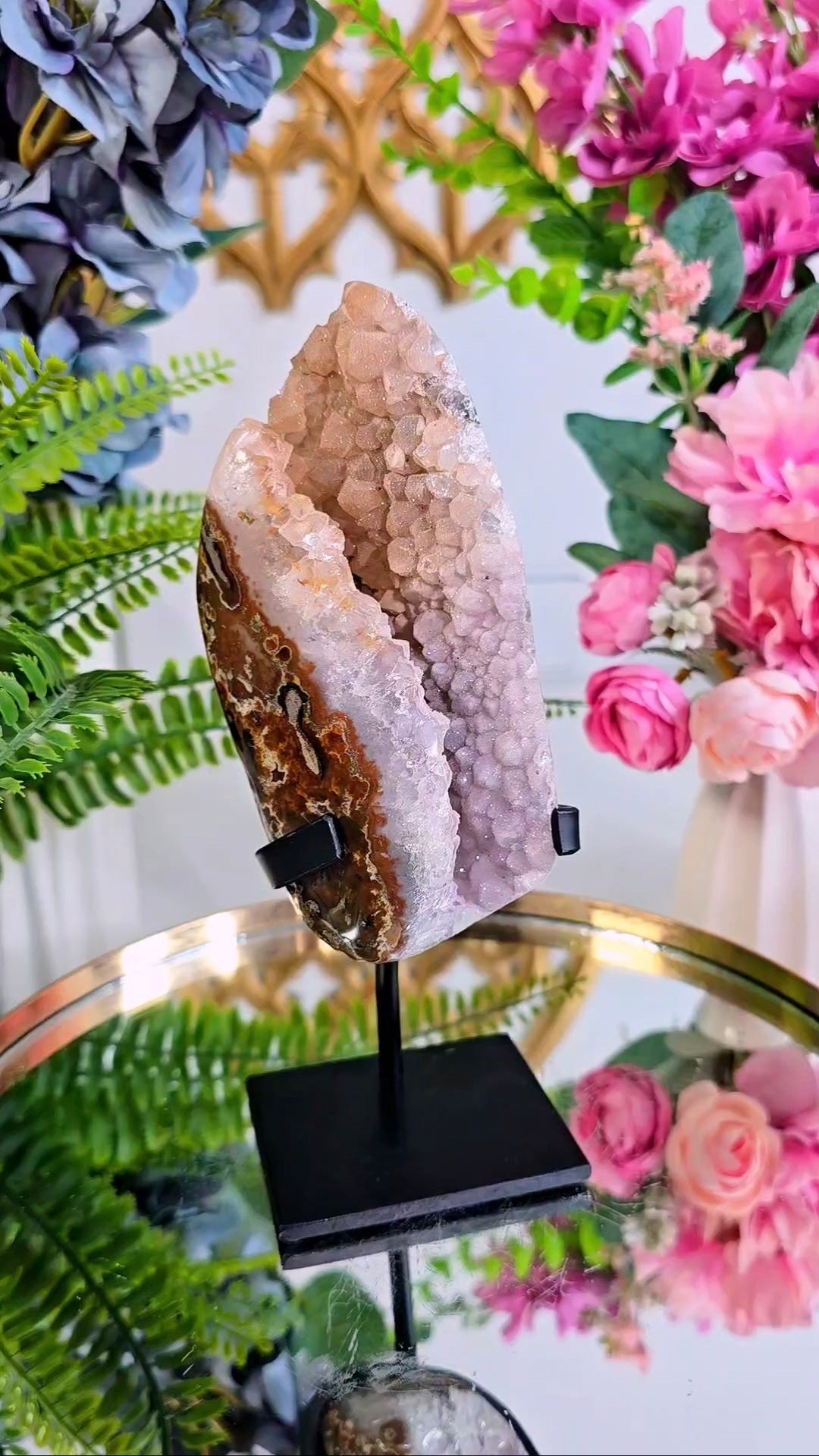 Soft Sugar Druzy Rainbow Amethyst on Stand 289