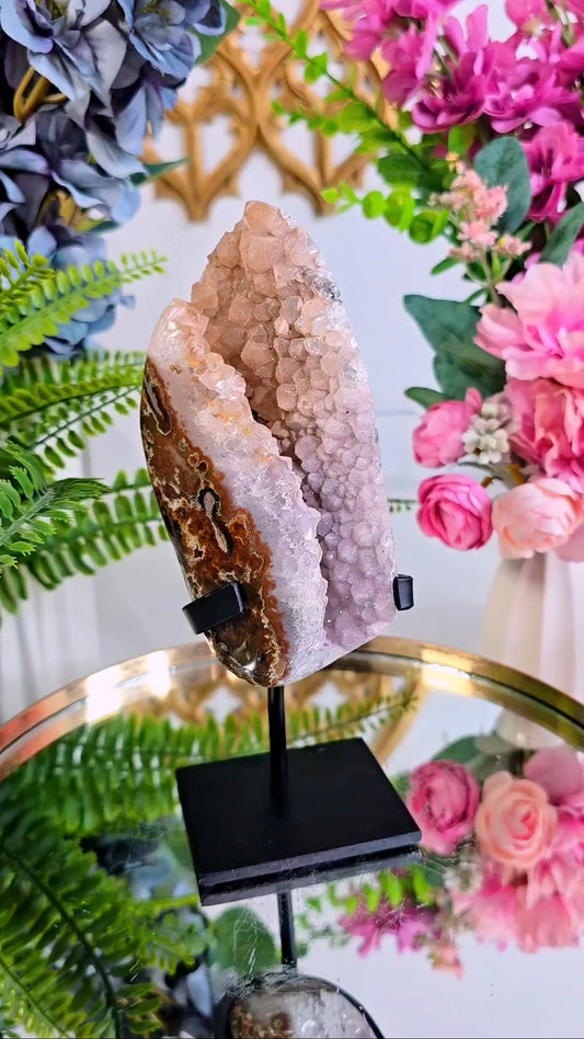 Soft Sugar Druzy Rainbow Amethyst on Stand 289