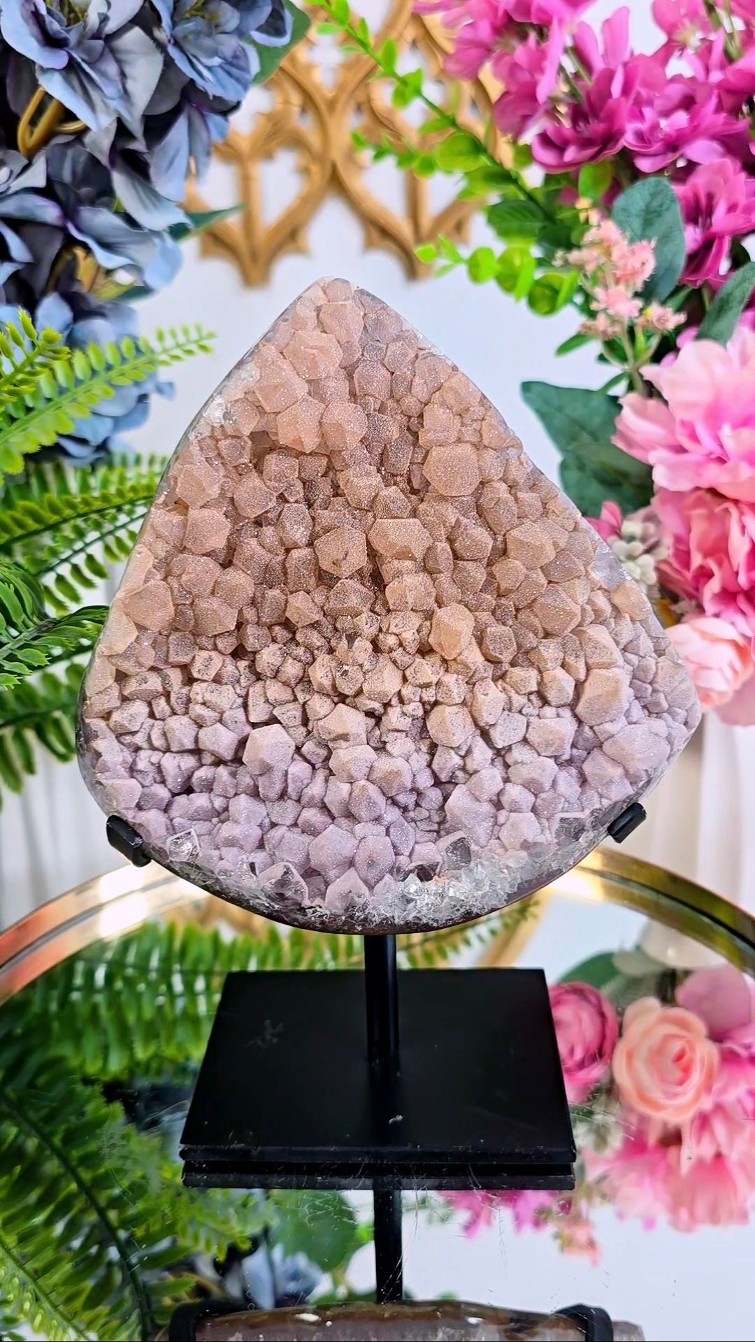 Soft Sugar Druzy Rainbow Amethyst on Stand 290