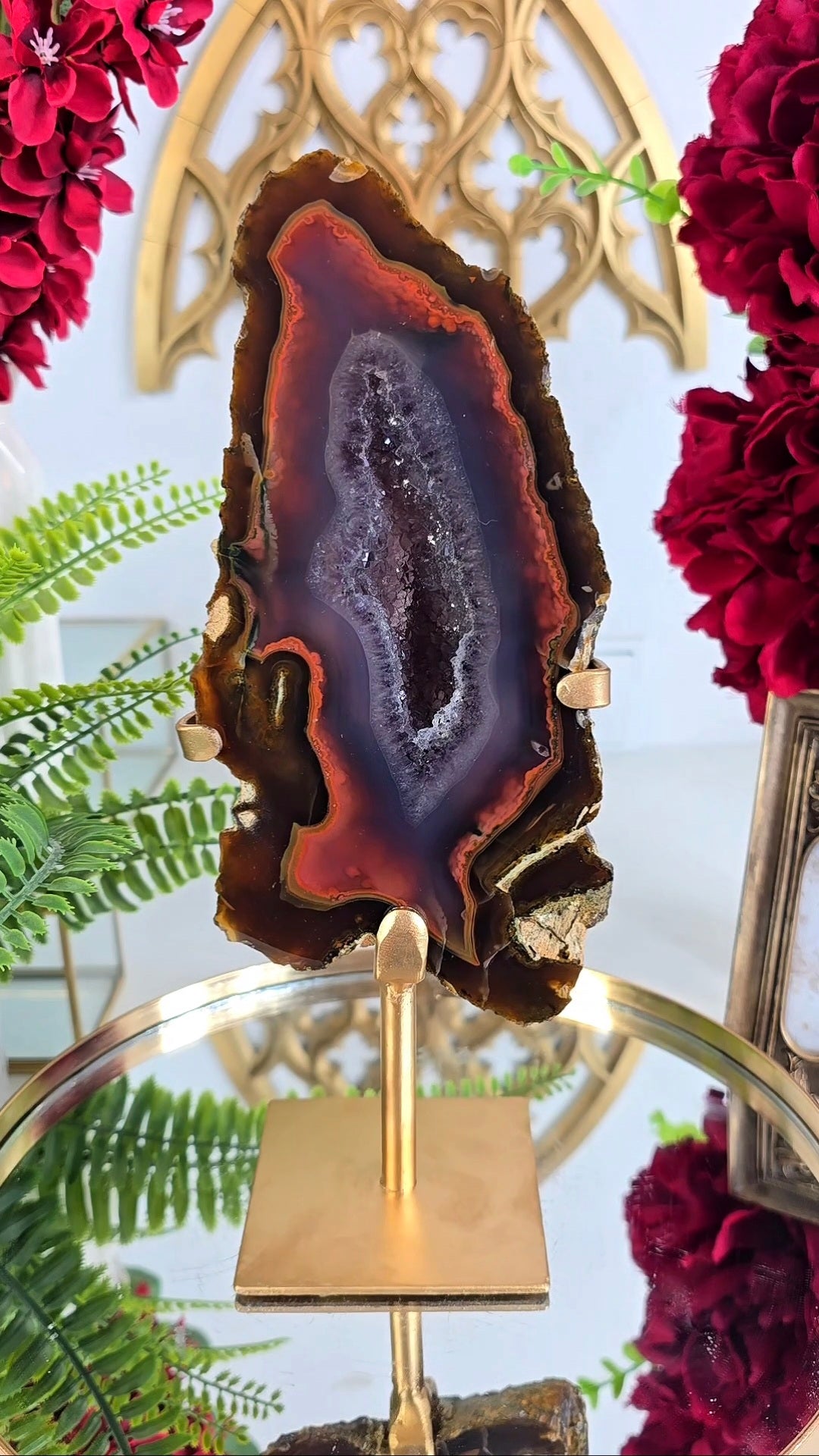 Druzy Agate / Chalcedony Slab on Stand 271