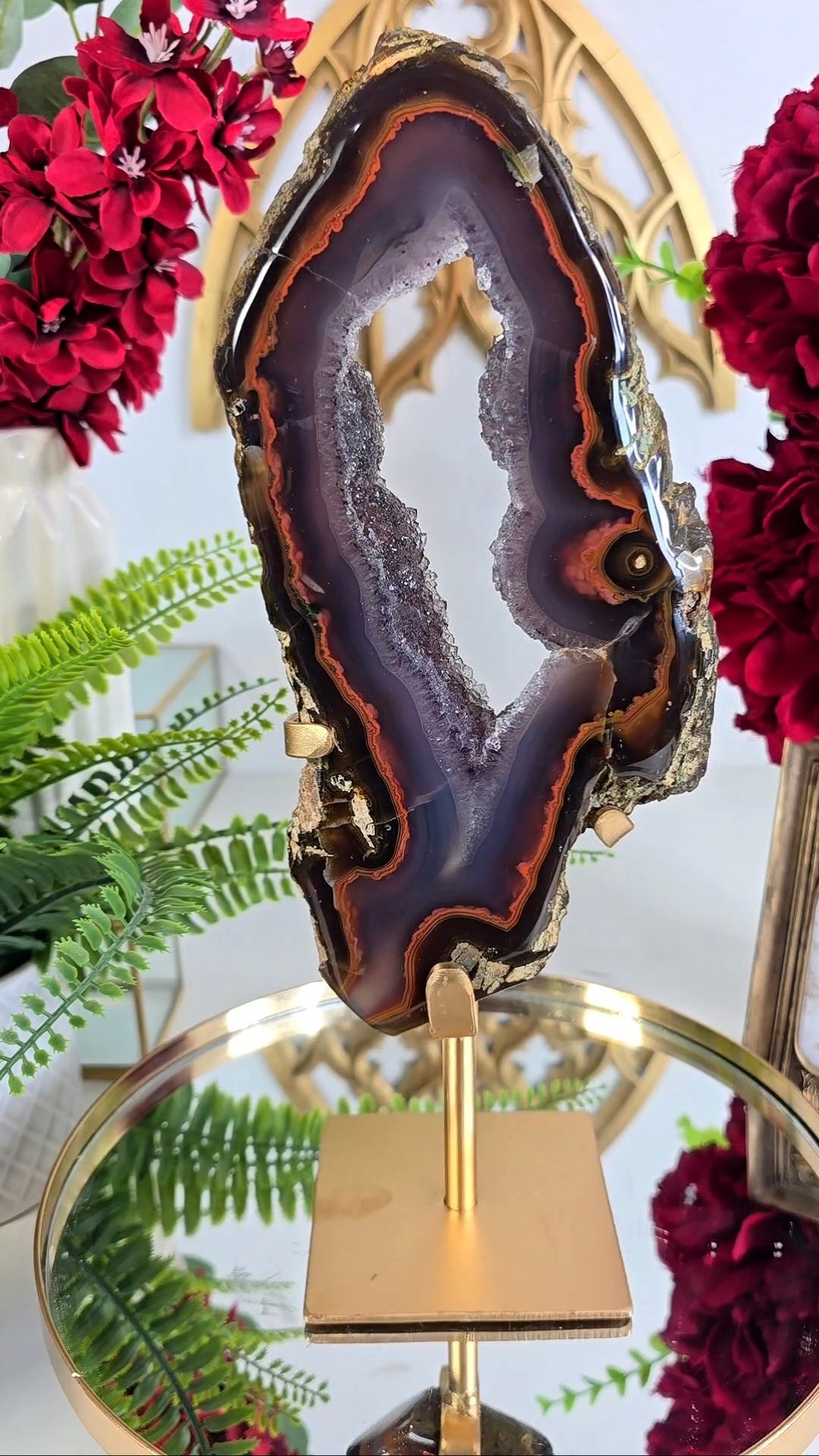 Druzy Agate / Chalcedony Portal on Stand 272