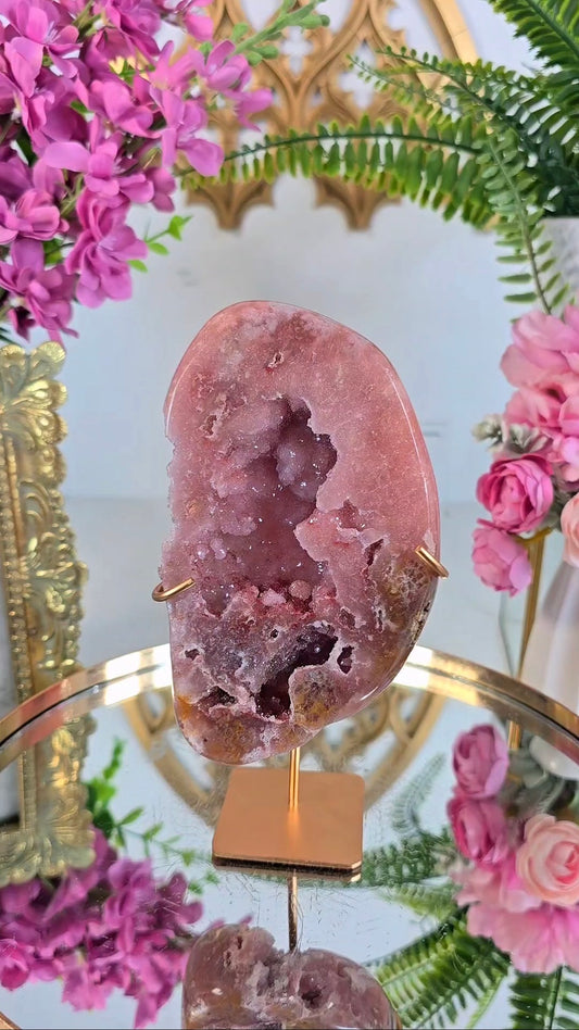 Pink Amethyst Slab on Stand 34
