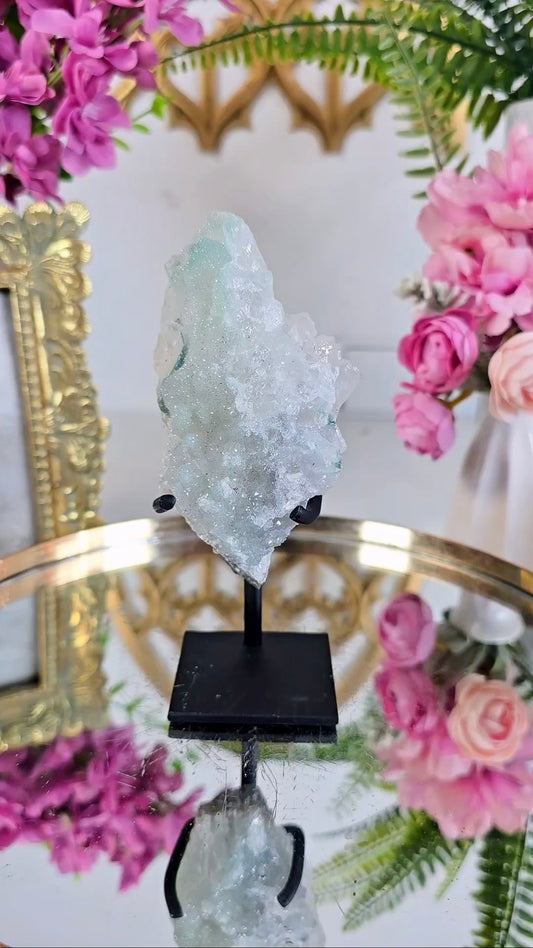 Sugar Druzy Rainbow Amethyst on Stand 301