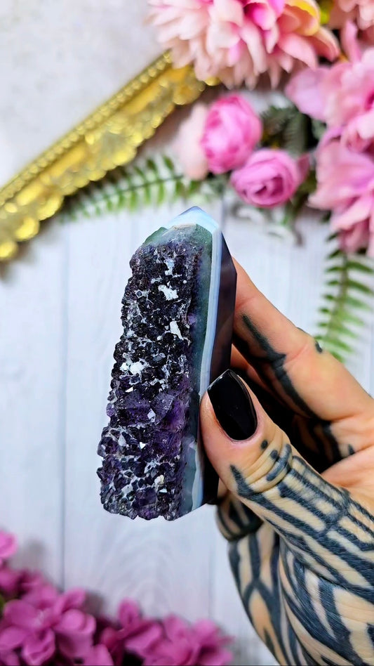 Druzy Agate / Amethyst Tower CT907