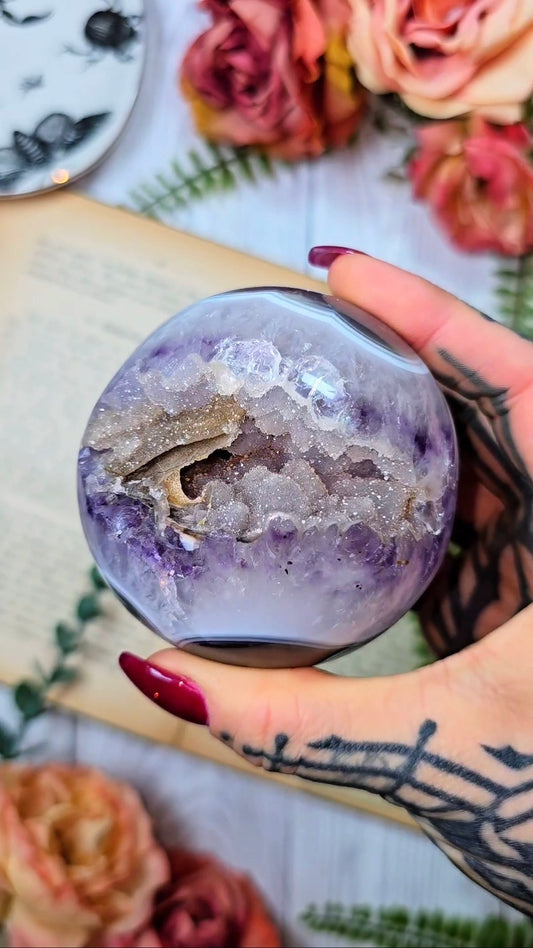 Sugar Druzy Rainbow Amethyst Sphere CS390