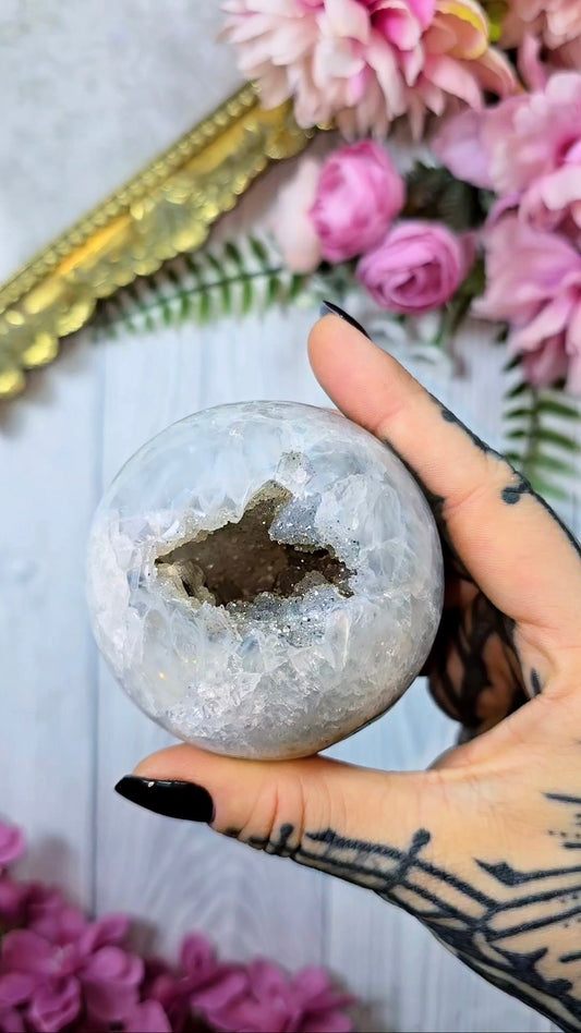 Sugar Druzy Rainbow Amethyst Sphere CS393