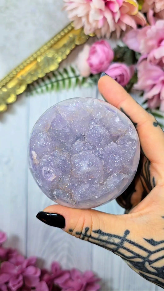 Sugar Druzy Rainbow Amethyst Sphere CS398