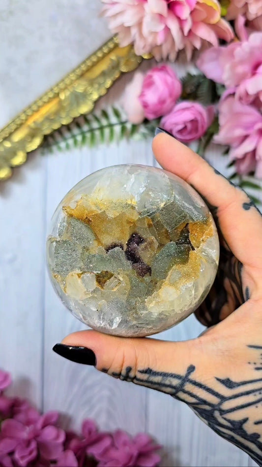 Soft Sugar Druzy Rainbow Amethyst Sphere CS400