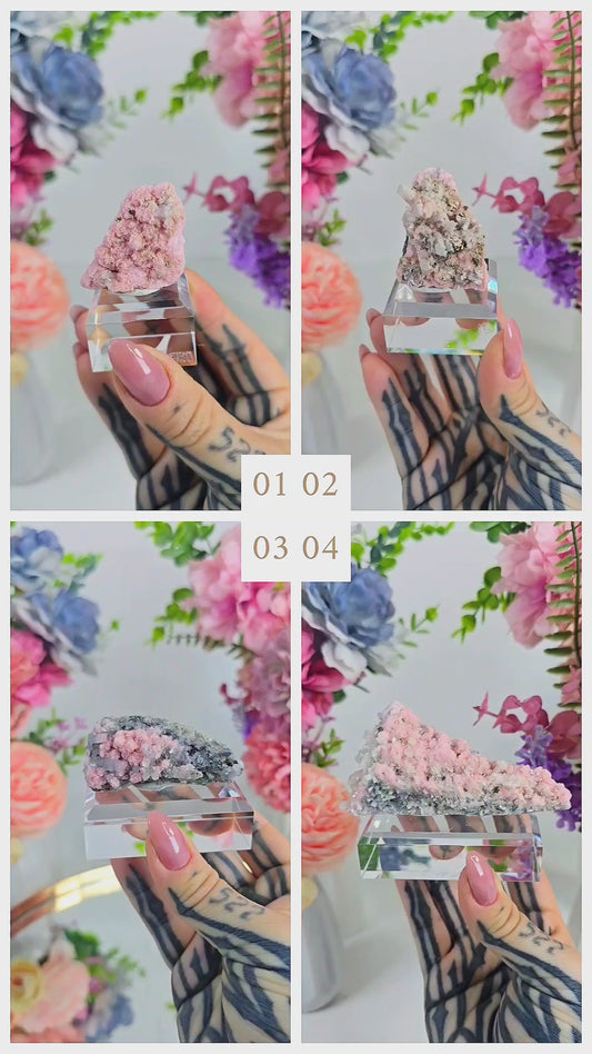 Rhodochrosite with Quartz and Pyrite