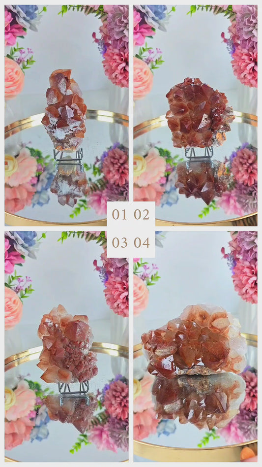 Red Hematite Quartz Clusters